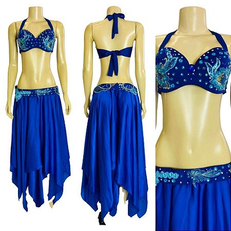 [Liquidação] Dança do Ventre Traje Bordado Completo - Pronta Entrega  - TPCL-307