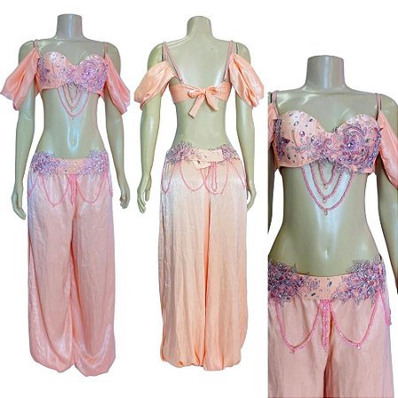 [Liquidação] Dança do Ventre Traje Bordado Completo M 42 - Pronta Entrega  - TPCL-314