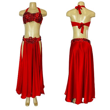 [Liquidação] Dança do Ventre Traje Bordado Completo G  - Pronta Entrega  - TPCL-344
