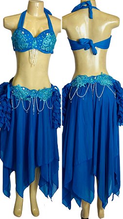 [Liquidação] Dança do Ventre Traje Bordado Completo GG-46- Pronta Entrega - TPCL-456