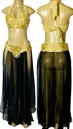 [Liquidação] Dança do Ventre Traje Bordado Completo XG-48- Pronta Entrega - TPCL-458