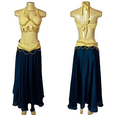 [Liquidação] Dança do Ventre Traje Bordado Completo GG-46 - Pronta Entrega - TPCL-462
