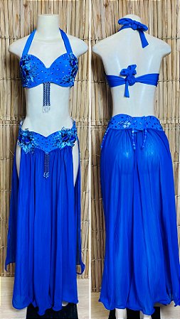 [Liquidação] Dança do Ventre Traje Bordado Completo- M- 42  - Pronta Entrega - TPCL-472