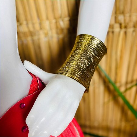 Bracelete Dourado com Muito Brilho Acessório para Dança do Ventre AB41