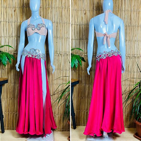 [Liquidação] Dança do Ventre Traje  Bordado Completo - M-42-  Pronta Entrega - TPCL-554
