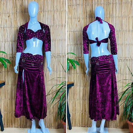 [Liquidação] Dança do Ventre Traje  Bordado Completo -M-42-  Pronta Entrega - TPCL-555