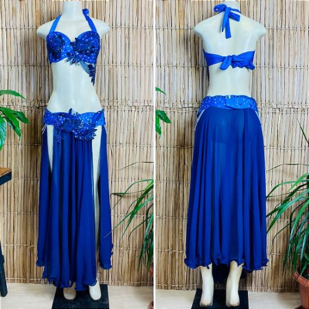 [Liquidação] Dança do Ventre Traje  Bordado Completo -G-44-  Pronta Entrega - TPCL-557