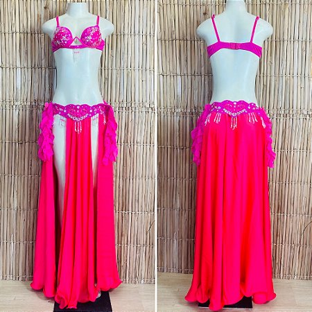 [Liquidação] Dança do Ventre Traje  Bordado Completo -M-42-  Pronta Entrega - TPCL-569
