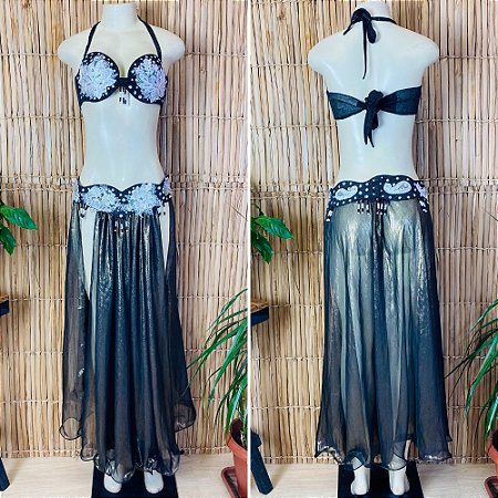 [Liquidação] Dança do Ventre Traje  Bordado Completo - M-42 -  Pronta Entrega - TPCL-590