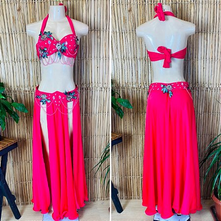 [Liquidação] Dança do Ventre Traje  Bordado Completo - M-42 -  Pronta Entrega - TPCL-592