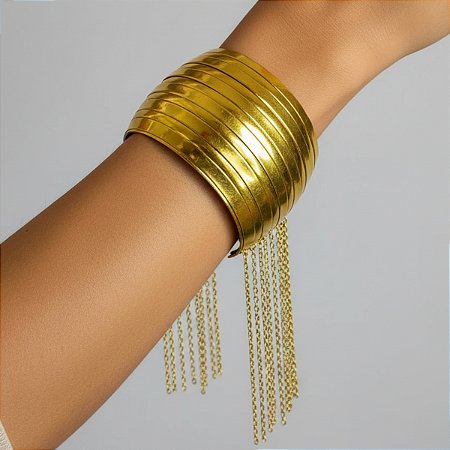 Bracelete Dayoff com Detalhes de Linhas e Correntes Penduradas Acessório para Dança do Ventre AB44