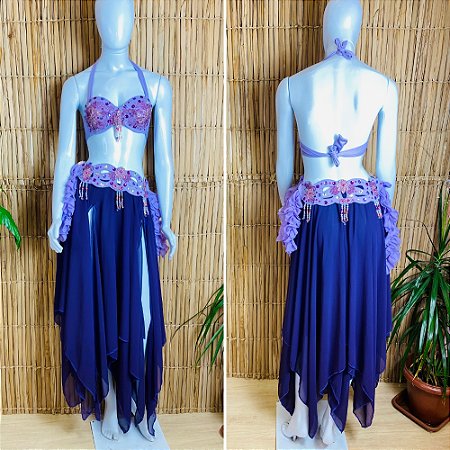 [Liquidação] Dança do Ventre Traje  Bordado Completo - P-40 -  Pronta Entrega - TPCL-596
