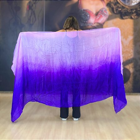 Véu Seda Pura Colorido Dança do Ventre Roxo e Lilás - VEU-SEDAA-13