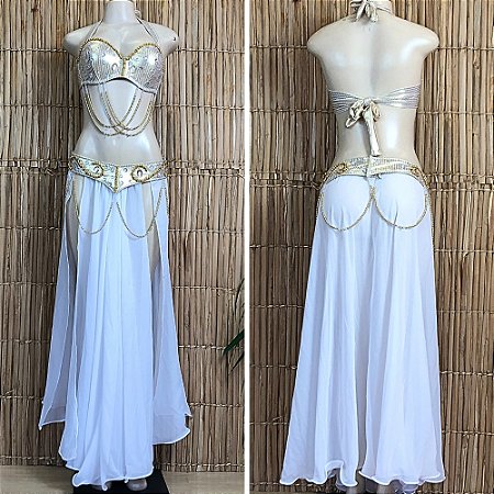 [Liquidação] Dança do Ventre Traje Bordado Completo Pronta Entrega -TPCL-716