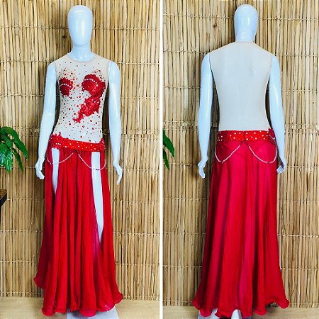 Dança do Ventre Traje Bordado Completo com Body - G44 - Pronta Entrega - TC-BODY71