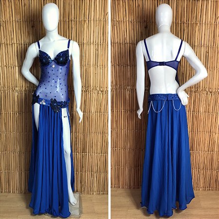 Dança do Ventre Traje Bordado Completo com Body - M(42) - Pronta Entrega - TC-BODY73