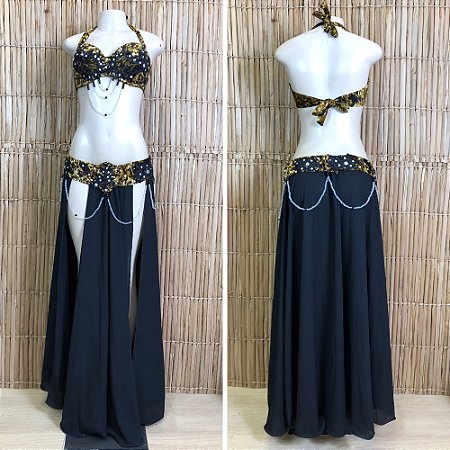 [Liquidação] Dança do Ventre Traje Bordado Completo - GG(46) - Pronta Entrega - TPCL-795