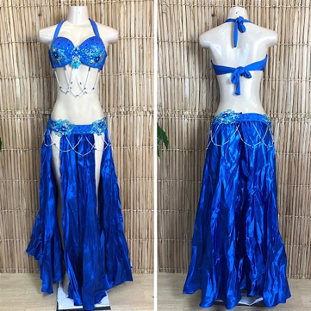 [Liquidação] Dança do Ventre Traje Bordado Completo - GG(46) - Pronta Entrega - TPCL-802