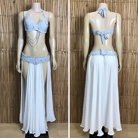 [Liquidação] Dança do Ventre Traje Bordado Completo - Pronta Entrega - TPCL-806