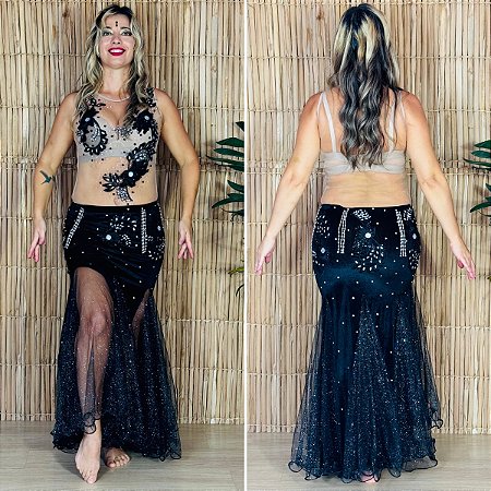 Dança do Ventre Traje Bordado Completo com Body - Pronta Entrega  - TC-BODY81