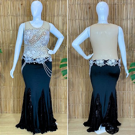 Dança do Ventre Traje Bordado Completo com Body - Pronta Entrega - TC-BODY86