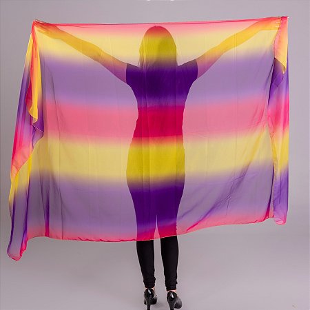 Véu de Chiffon Degradê Ultra Leve Dança do Ventre - VEU-CHI-39