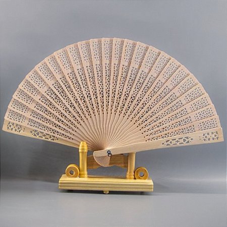 Leque De Mão De Madeira com Detalhes Vazados 2 Unidade- LDP-32