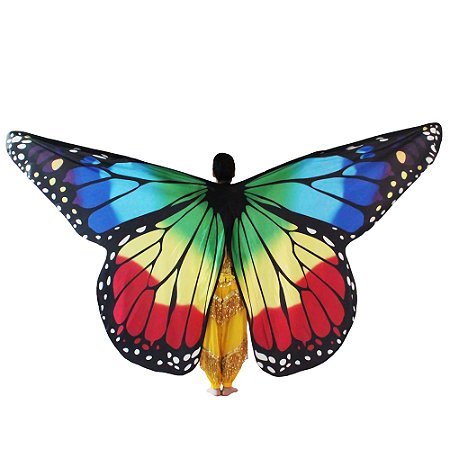 Véu Wings Asas De Borboletas Com Defeito Dança Do Ventre Com Varetas Aberto- VEU-WINGS-DEF