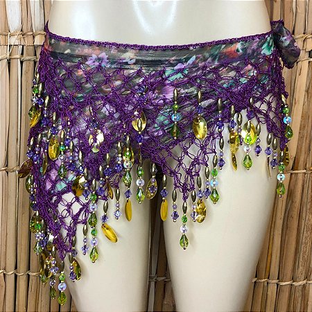 Liquidação Lenço de Quadril Luxo Dança do Ventre/Cigana LQL124