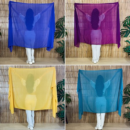 Véu de Chiffon Com Bolinha Dança do Ventre - VEU-CHI-41