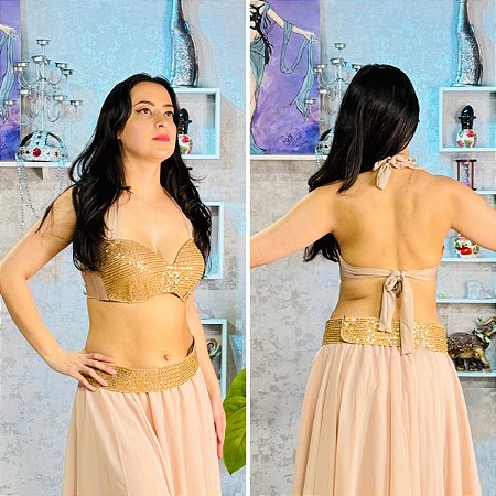 Dança do Ventre Top e Cinto p/ Bordar - Pronta Entrega- TCLPE-8