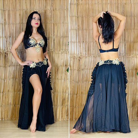Dança do Ventre Traje Bordado M (42) - Pronta Entrega- TPCL-902