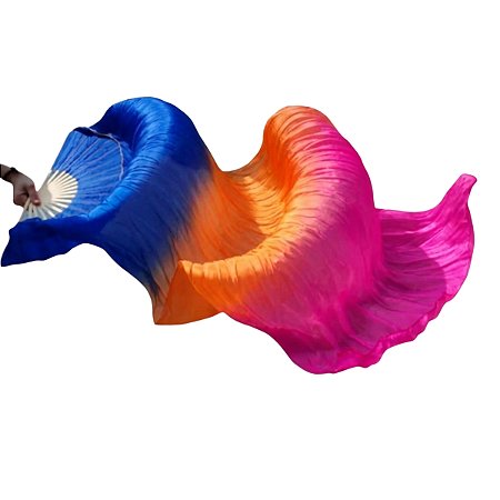 Véu Fan em Poliéster Unidade Leque Degrade Cores Dança do Ventre - VFAN-P14