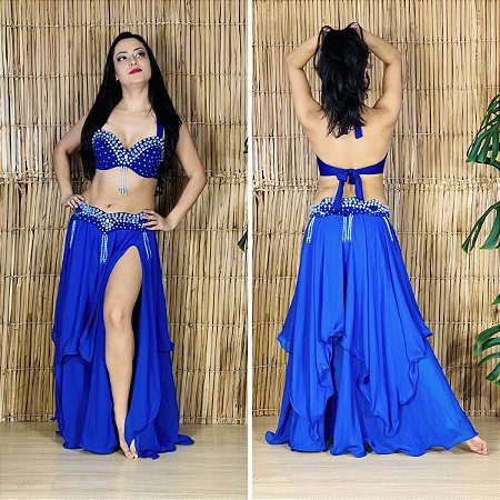Dança do Ventre Traje Bordado Completo - Pronta Entrega- TPCL-914