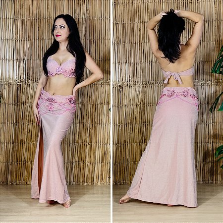 Dança do Ventre Traje Bordado - Pronta Entrega- TPCL-901
