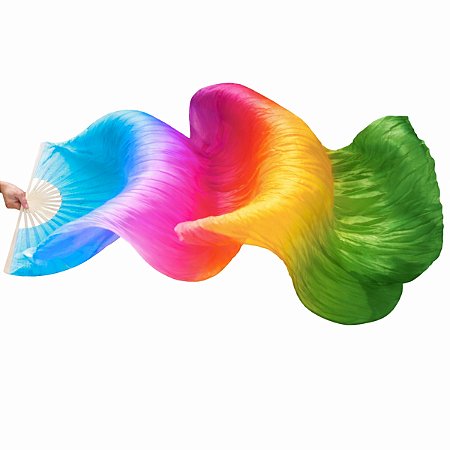 Véu Fan em Poliéster Unidade Leque Degrade Cores Dança do Ventre - VFAN-P17