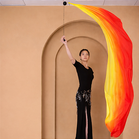 Véu Poi Unidade Poliester Degrade Cores Dança do Ventre - VEU-POI-P01