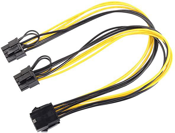 Cabo Adaptador Alimentação Placa Vídeo PCI-E 8 pinos para 2x8 (6+2) pinos