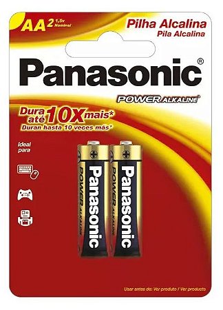 Pilha Alcalina Panasonic AA (Pequena) Cartela com 2x Unidades