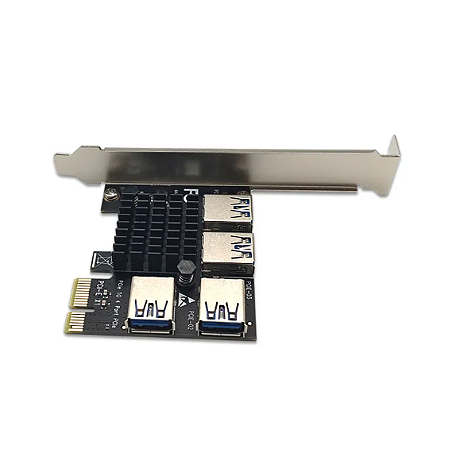 Placa PCI-e Express Multiplicador Riser 4 Portas USB 3.0  VER.002