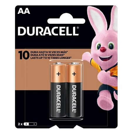 Pillha Alcalina Duracell AA (Pequena) Cartela com 2x Unidades
