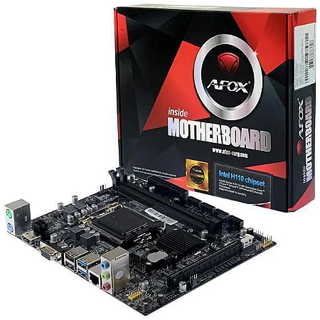 Placa Mãe H110 M.2 Socket 1151 Intel, DDR4, mATX (6a, 7a, 8a e 9a Geração)