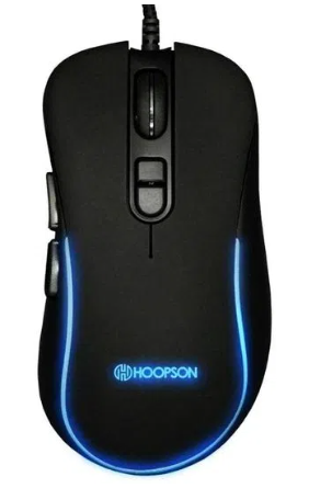Mouse Gamer Switch Omron 3600DPI, 7 Botões, LED RGB, Preto, Hoopson MSG-202