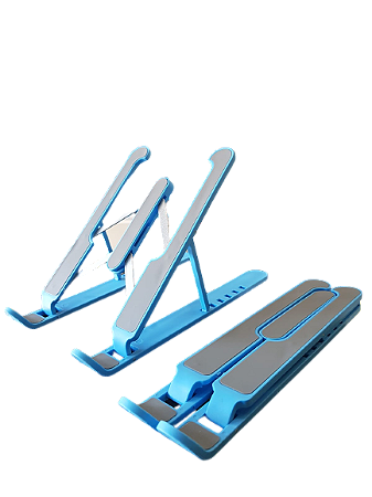 Base Suporte para Notebook Altura Ajustável, Portátil, Metal/Carbono - Azul
