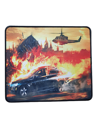 Mouse Pad Gamer 290x250x20mm - Carro em Chamas