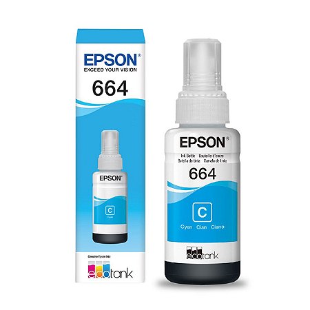 Tinta Epson T664/673 Cyan, Azul 70ml