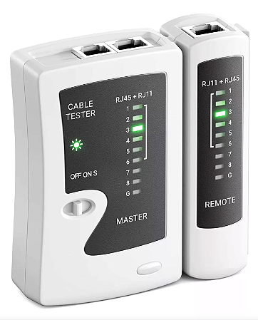 Testador de Cabo de Rede RJ45 RJ11 e Telefone, BOM-6802