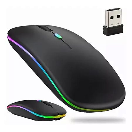 Mouse Sem Fio Wireless RGB 1600DPI, Knup KP-MU013