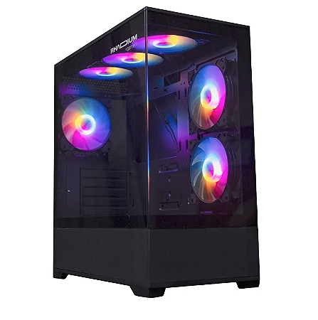 Gabinete Gamer Rhadium Guaraci, Lateral de Vidro Temperado, com 6 FANs, ATX, Mid Tower