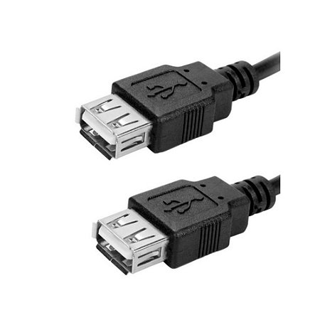 Cabo Extensor USB Fêmea/Fêmea, LE8031, Preto, 2 Metros